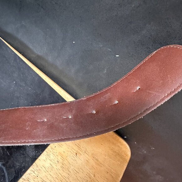 Max Mara Gold Brown Belt Rare Luxury Couture Statement Buckle  Size XL - Picture 7 of 7